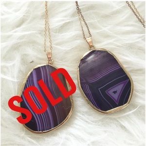 Violet & Lavender Quartz Drop Pendant W/ Chain